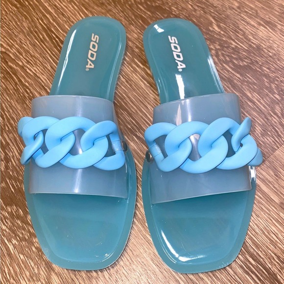 3x Pairs 6 Fashion Nova Blue‎ Mint Green Pink Jelly Cuban Matte Slide Sandals - Picture 2 of 8